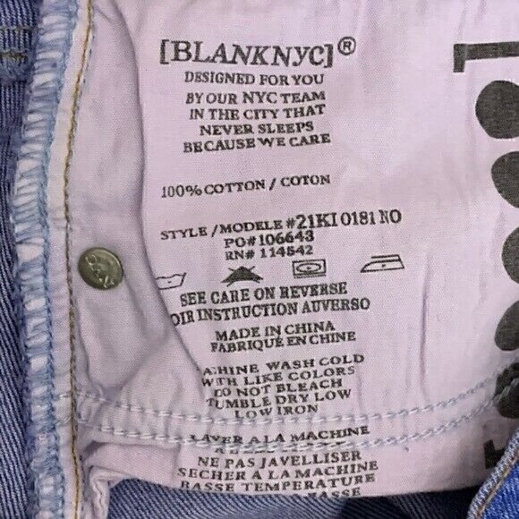 NEW BLANKNYC Skirt Size 27 Women's Denim High Rise Cutoff Blue Mini MSRP $88 - Picture 7 of 7